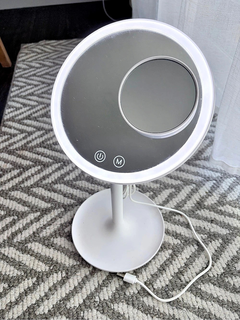 LED Vanity Mirror With Stand in White